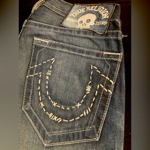 Rare! Geno no flap “Barbwire” size 30x34 True Religion Rare skull 💀 patch! 😱